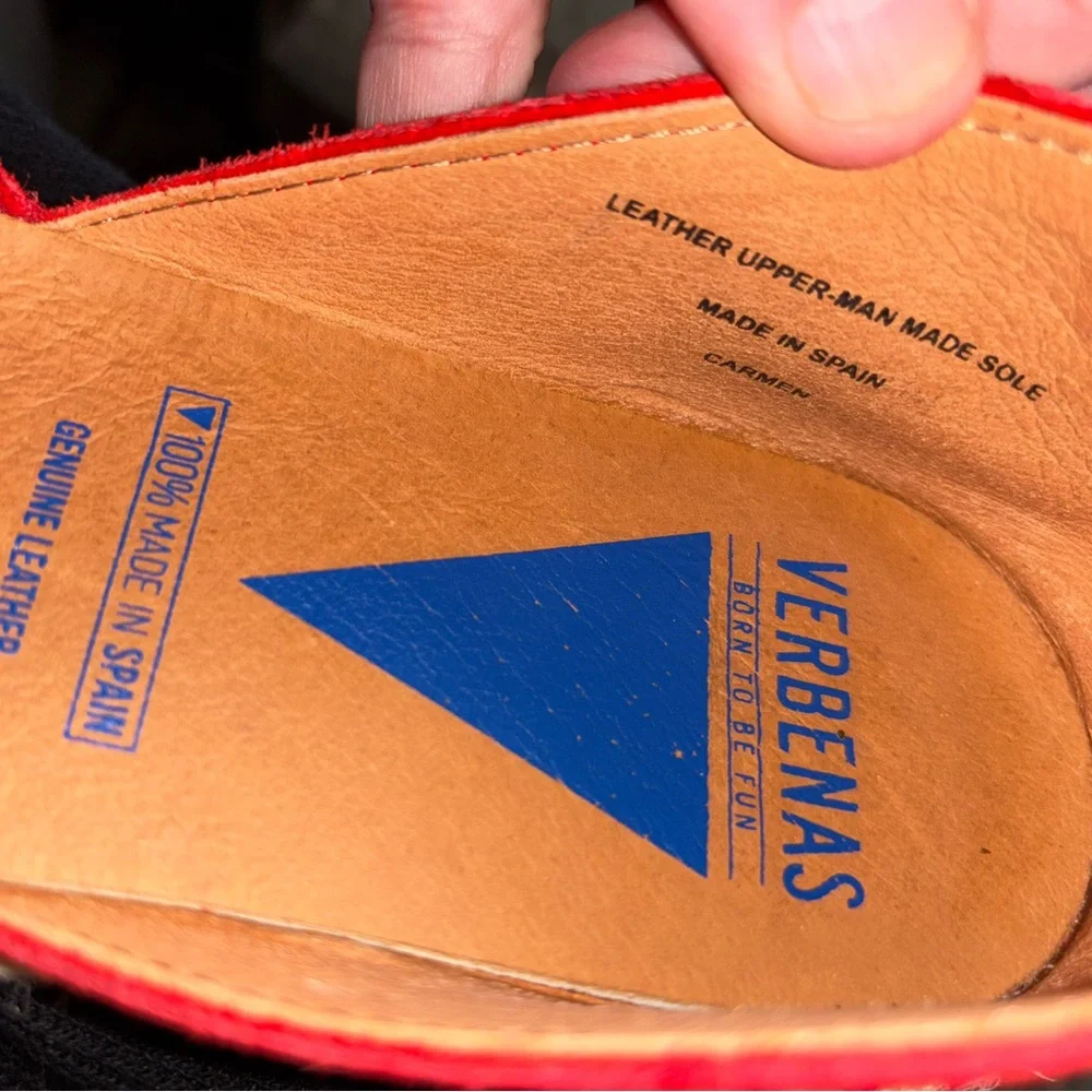 Verbenas Espadrilles Carmen Serraje Fuego Suede Flats Size 9 Red Size EU 40